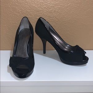 Marc Fisher black peep toe heels